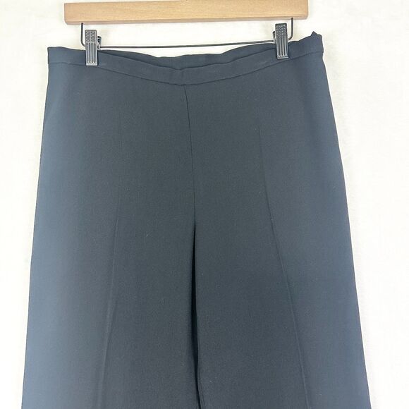 MaxMara Wide Leg Trouser Pants Size 10 Black Triacetate Quiet Luxury Career - Picture 3 of 5